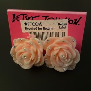 NWT: Betsey Johnson - Baby Pink Flower Studs